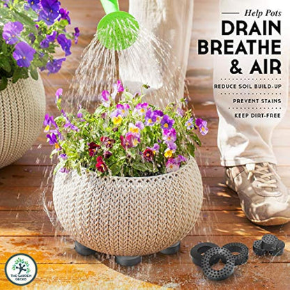 The Garden Gecko Little & Large Invisible Pot feet for outdoor plant pots and flowers | A plant caddy with floor grip | 20 PACK dual size