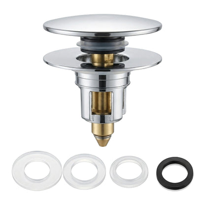 AQRNKK Pop up Sink Plug with Drain Strainer, Brass Bounce Core Push Drain Plug, Suitable for 1.18'' to 1.81'' (30-46mm), a Depth ＞50mm
