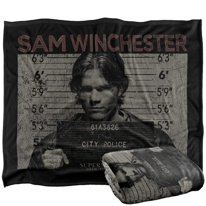 SUPERNATURAL Sam Mug Shot Officially Licensed Silky Touch Super Soft Throw Blanket 152 x 127 cm