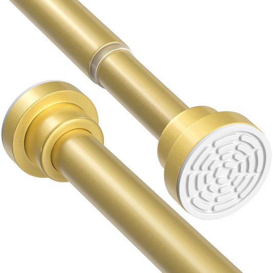 AIZESI Shower Curtain Pole 79-126cm Extendable Curtain Poles No Drilling Gold Tension Rods For Curtains Telescopic Shower Curtain Rail For Bathroom