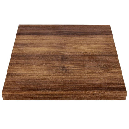 Bolero Pre-Drilled Woodchip Square Table Top, Rustic Oak, 600mm