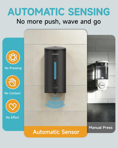 AIKE Classic Automatic Soap Dispenser Wall Mounted, Stainless Steel Finish
