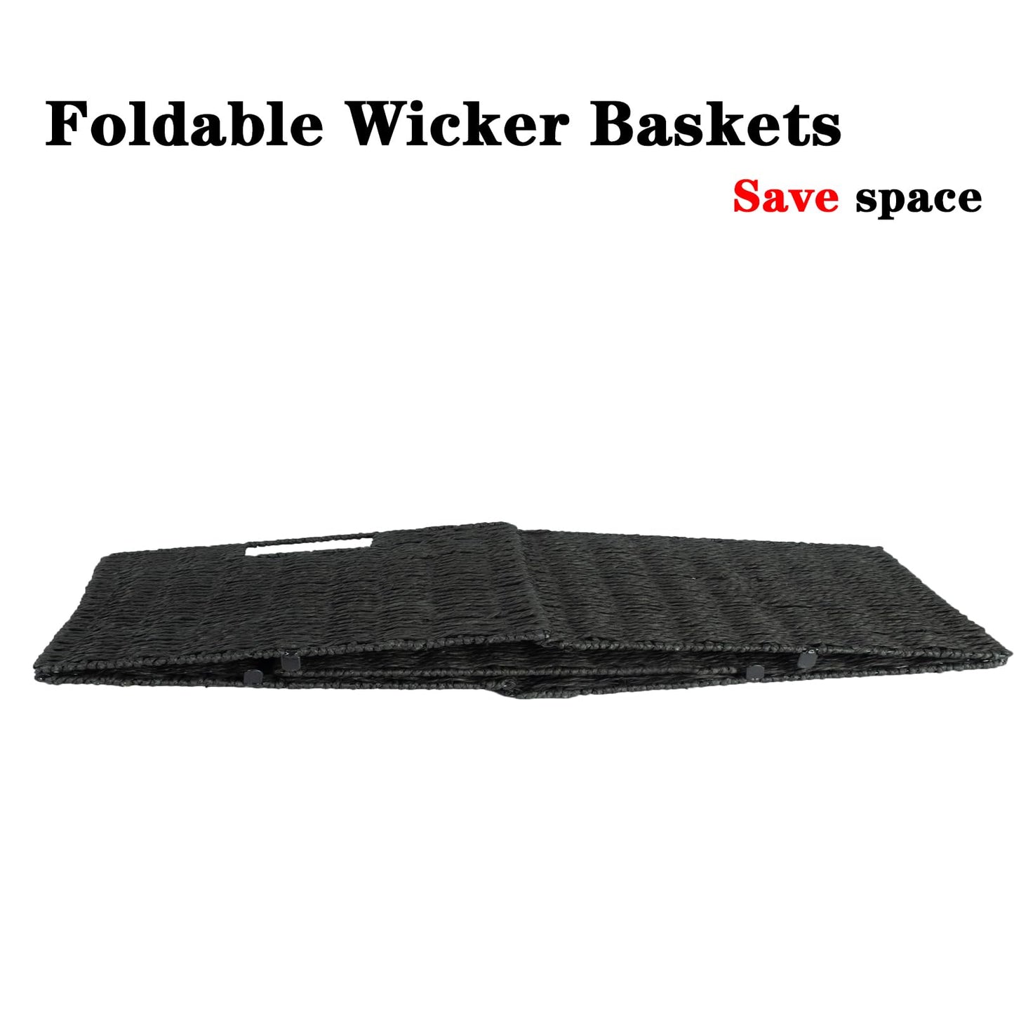 Vagusicc Woven Storage Basket, 2-Pack Wicker Basket for Shelves Closet Organizer, Square Shelf Baskets for Toys, Books, Shoes