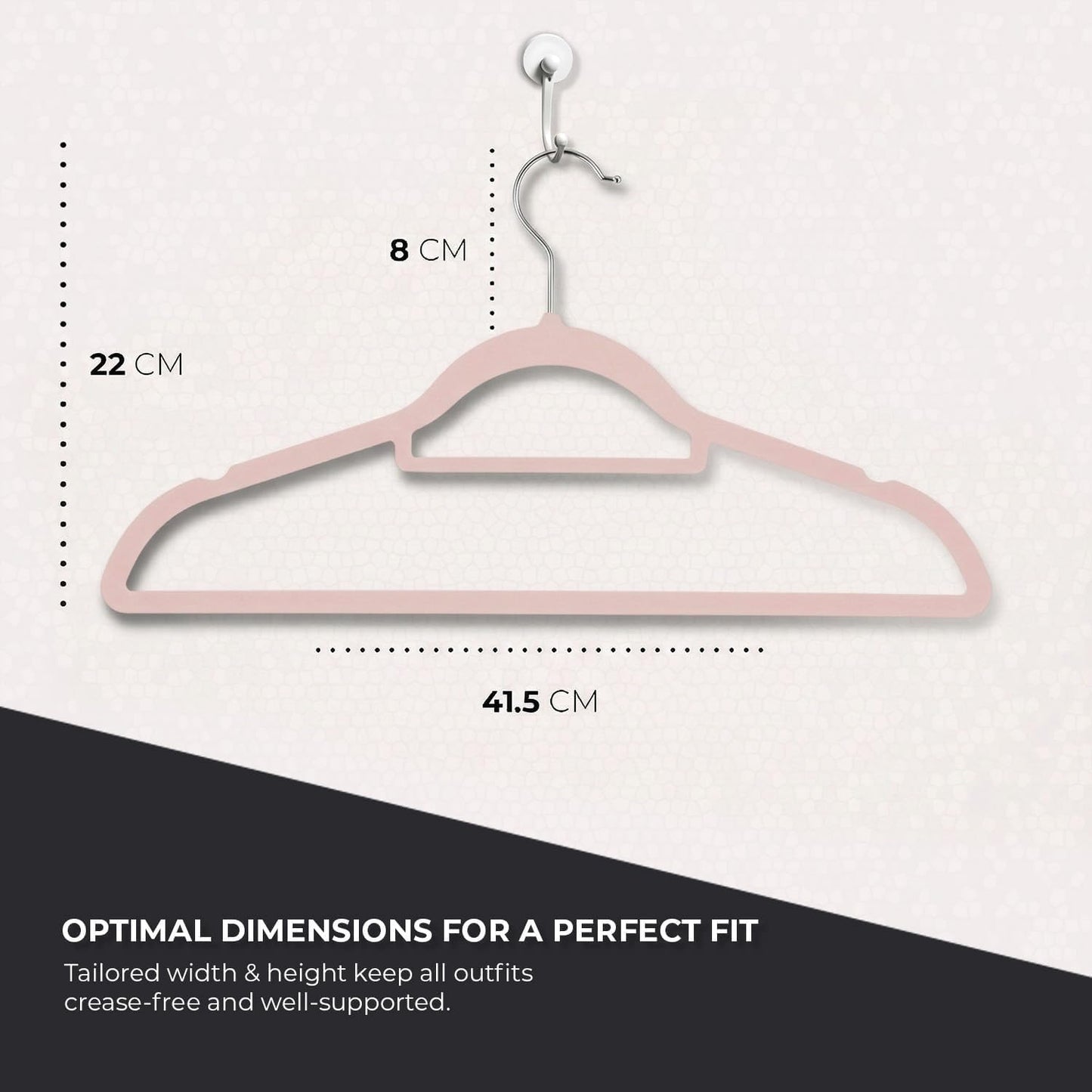 Roe Tenpo Coat Hangers, 20 Pack | Velvet Hangers for Clothes with Tie Bar & 360° Hook | Durable & Sturdy | Non-Slip, Space-Saving Design for Shirts