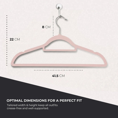 Roe Tenpo Coat Hangers, 20 Pack | Velvet Hangers for Clothes with Tie Bar & 360° Hook | Durable & Sturdy | Non-Slip, Space-Saving Design for Shirts