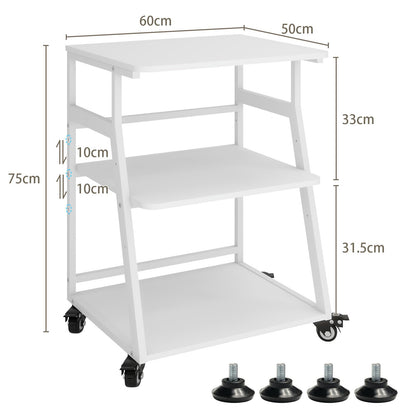 PUNCIA 60x50x75cm Printer Stand, 3 Tier Printer Table with Storage