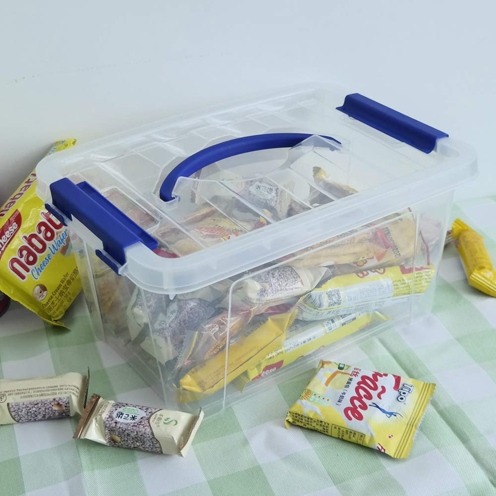 Eudokky 6 Pack Clear Storage Boxes with Lids, Plastic Container Boxes Set