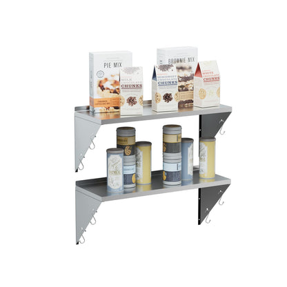Stainless Steel Shelf Commercial Kitchen Wall Shelves (80x30cm, 2PCS)