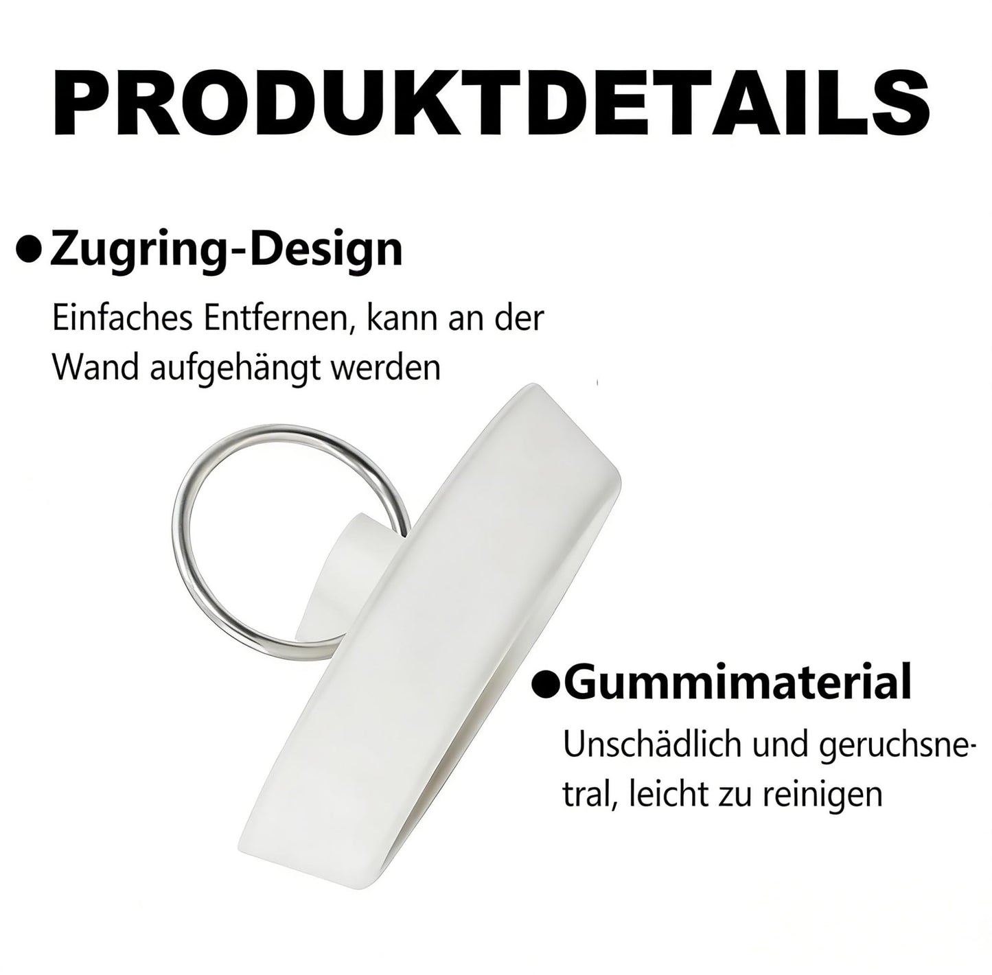 KOMUNJ Pack of 6 Rubber Sink Plug Covers, White Plugs for Sink with Hanging Ring, 6 Sizes Bath Plug, Sink Plug, Bathtub Rubber Stopper