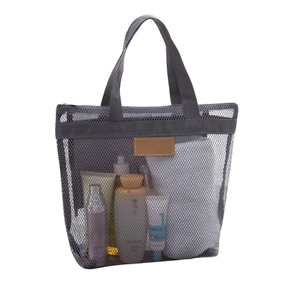 Pebipoo Mesh Shower Caddy Bag, Quick Dry Portable Tote Bag and Inner Pocket, Lightweight Bath Organizer for College Dorm Bathroom, Swimming, Gym