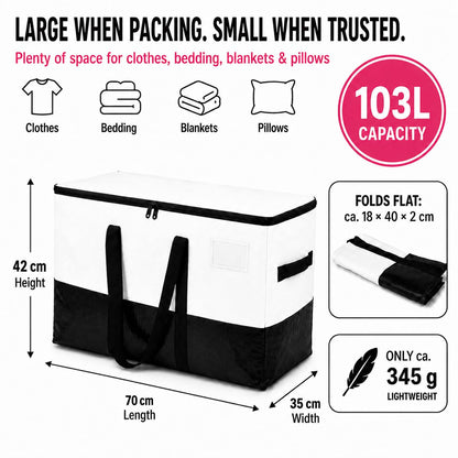 Big Storage Bags and Moving Boxes Large with Zips for Home Movers