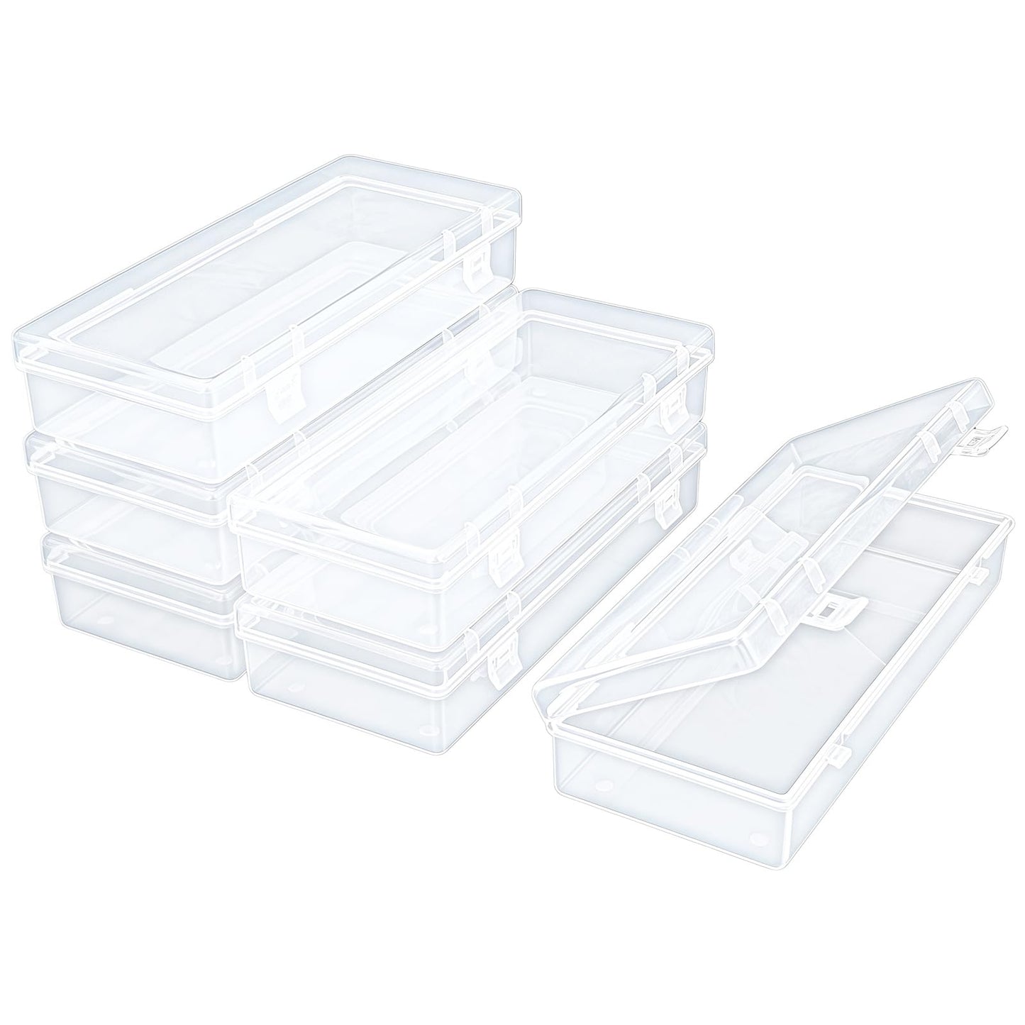 Thintinick 6 Pack Rectangular Clear Plastic Storage Containers