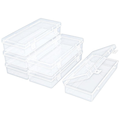 Thintinick 6 Pack Rectangular Clear Plastic Storage Containers