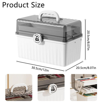 NUODWELL 3 Layer Medicine Storage Box, Household Medical Storage Basket
