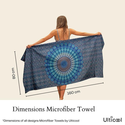 Ulticool Microfibre Towel – Flowers Nature Art – 160 x 80 cm – Lightweight Travel Towel Quick Drying Bath Towel Beach Towel Sauna Towel Microfibre