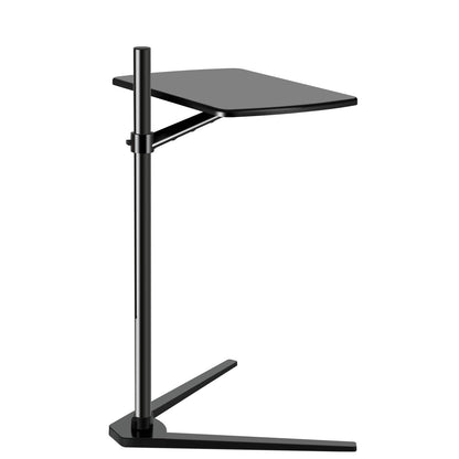 Thingy Club Overbed Table Stand, Height Adjustable Tray Side Table for Bed or Sofa Laptop Desk (Black- Black Board)