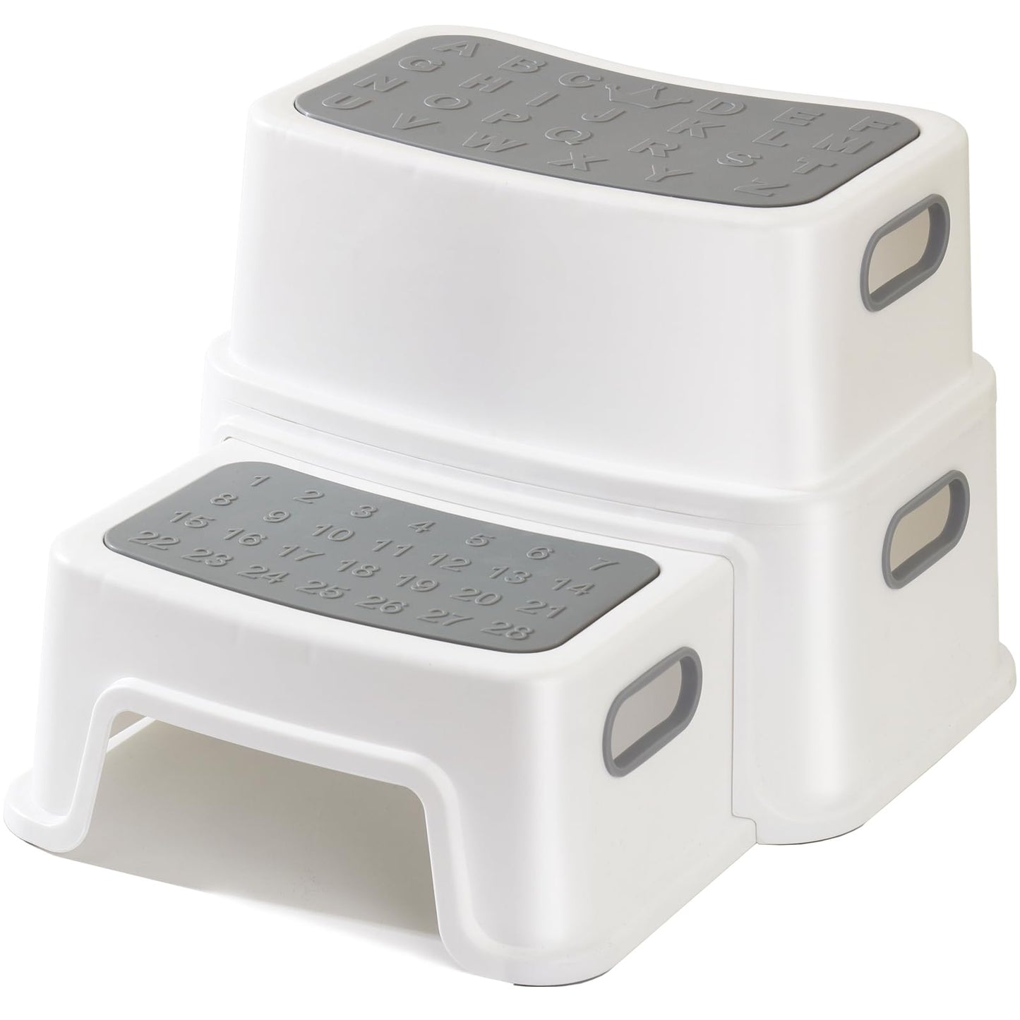 Double Up Step Stool for Kids, Sturdy Toddler Two Step Stool for Bathroom, Kitchen and Toilet Potty Training, Anti-Slip & Anti-Tip Design, Holds up to