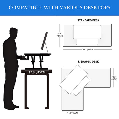 ERGOMAKER Height Adjustable Standing Desk Converter 101cm(40 Inch), Black