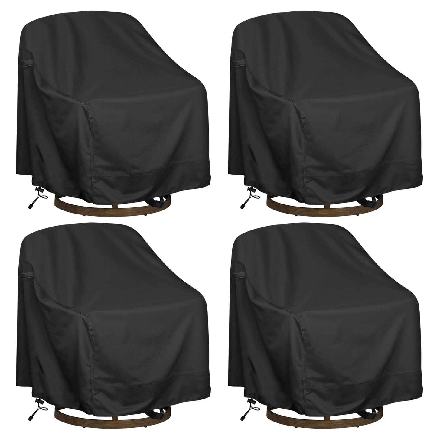 Outdoor Swivel Lounge Chair Cover 4 Pack, Fits (39" L ? 37" W ? 38" H) Lawn Patio Chairs, 420D Tear-Resistant, UV Resistant, Waterproof for Furniture