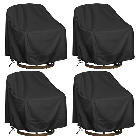 Outdoor Swivel Lounge Chair Cover 4 Pack, Fits (39" L ? 37" W ? 38" H) Lawn Patio Chairs, 420D Tear-Resistant, UV Resistant, Waterproof for Furniture