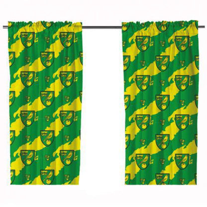 Norwich City FC, Polycotton, Green & Yellow, 54" Drop Curtains