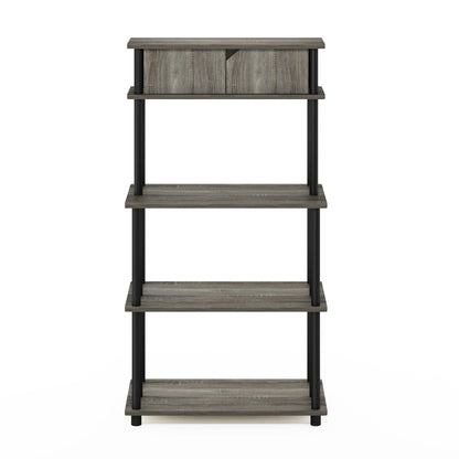 Furinno TURN-N-TUBE Printer Stand with Storage, 5-Tier Large Printer Stand, Standing Printer Table with Top Cabinet, for CPU, Office Supplies