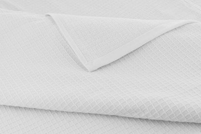 CASA COPENHAGEN Waffle 4-piece bath towel set – White, 70x140 cm, Egyptian cotton, designed in Denmark, for bathroom, kitchen & shower