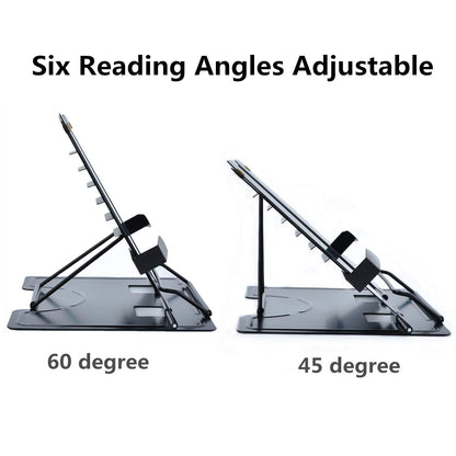 Citmage Desk Book Stand Document Holder Heavy Duty Metal Reading Stand Black for Book Magazine Menu iPad Music Score Speech Draft with 6 Adjustable