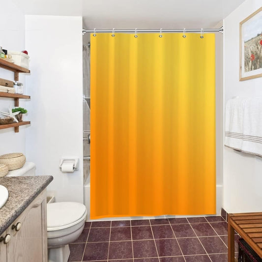 Uiiooazy Orange Shower Curtain, Gradient Yellow Terracotta, Autumn Yellow Shower Curtains, Anti-Mould, Waterproof Polyester Fabric, Washable Bathroom
