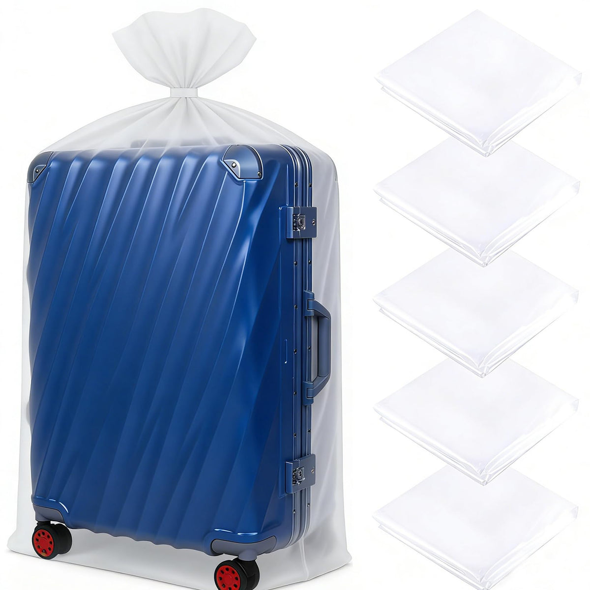 6 Pcs Extra Large Clear Plastic Storage Bags Set, 100 x 152 cm Reusable Flat Giant Extra Large Plastic Bags for Storage Suitcase Luggage Furniture