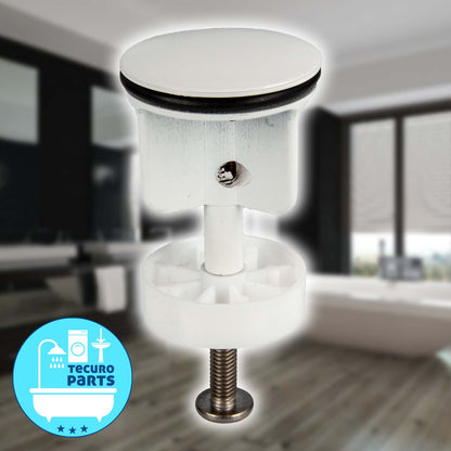 Tecuro Eccentric Plug Diameter 40 mm White Ral 9016, Drain Plug Insert for Drain Cover Hair Catcher