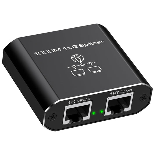 VEDINDUST Ethernet Splitter 1 to 2 1000Mbps Ethernet Switch 2 Port Gigabit Network with Type C Power Cable for Computer Hub Router ADSL Set Top Box
