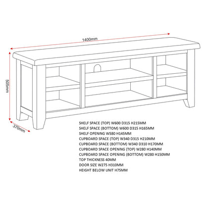 Seconique Windsor Straight Tv Unit in Natural Oak