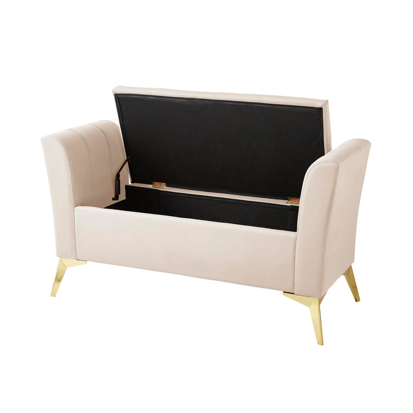 GFW Pettine Ottoman Storage Bench, Natural, H-67cm x W-121cm x D-45.5cm