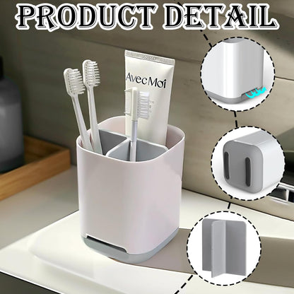 Toothbrush Holder Set, Freestanding Bathroom Tooth Brush Holder for Bathroom, Ceramic Toothbrush Holder for Electric & Manual Toothbrushes
