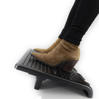 Ergonomic Office Footrest - Made of Recycled Plastic - 49 x 49 x 11 cm - Office Accessory - Wavy Massage Surface - Adjustable into 2 Positions
