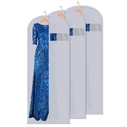 Mr Hsiung & Mrs Yin 60 Inches Long Suit Covers for Men and Women, 3PCS Foldable Garment Bag, Anti-moth Dress Bags Covers Long