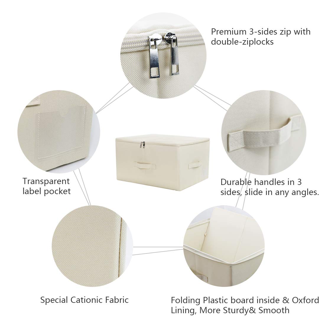 iwill CREATE PRO 45x35x25cm Foldable Storage Boxes with Zip Lid