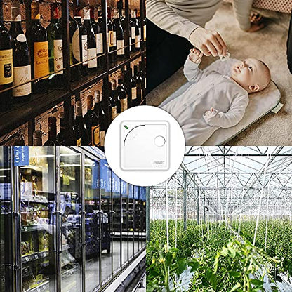 Ubibot WS1 WiFi Temperature Sensor, Wireless Thermometer Hygrometer, Humidity Monitor, Remote Data Logger with Free App Email Alerts, IFTTT Thermometer,(2.4GHz WiFi only,no hub required)