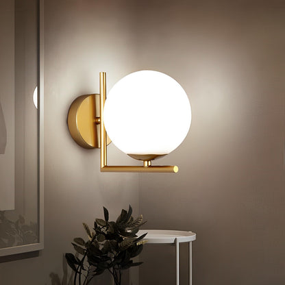 KRUIHAN Modern Gold Wall Lights,Indoor Wall Lighting Fixtures with Glass Shade,LED Wall Sconces Wall Mounted Lamp for Bedroom Bedside Hallway Living