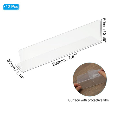 PATIKIL 12 Pack Shelf Dividers for Closet Organization, 200 x 30 x 60mm Acrylic Closets Separator Kitchen Cabinet Shelves Under Bed Blocker for
