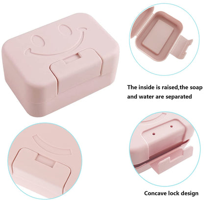Travel Soap Case Box,2Pcs Soap Box,Soap Dish with Lid,Portable Shower Soap Box,Sealed soap dish with lid,Perfect for Bathroom, Travel, Camp, Gym