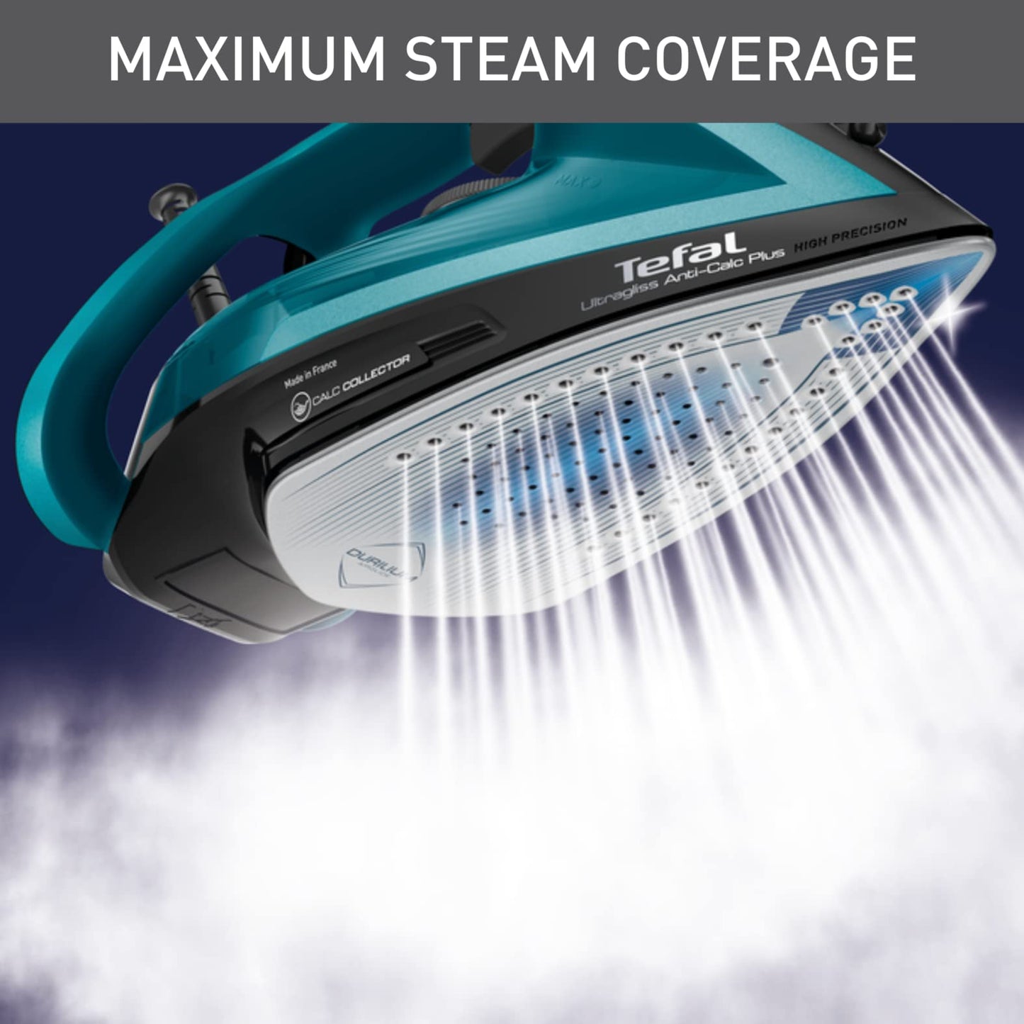 Tefal Ultraglide Steam Iron, 260 g/min Steam Boost, 50 g/min Continuous Steam, 270 ml Water Tank, 2800W Power, Non-Stick Durilium Soleplate, Auto Off,