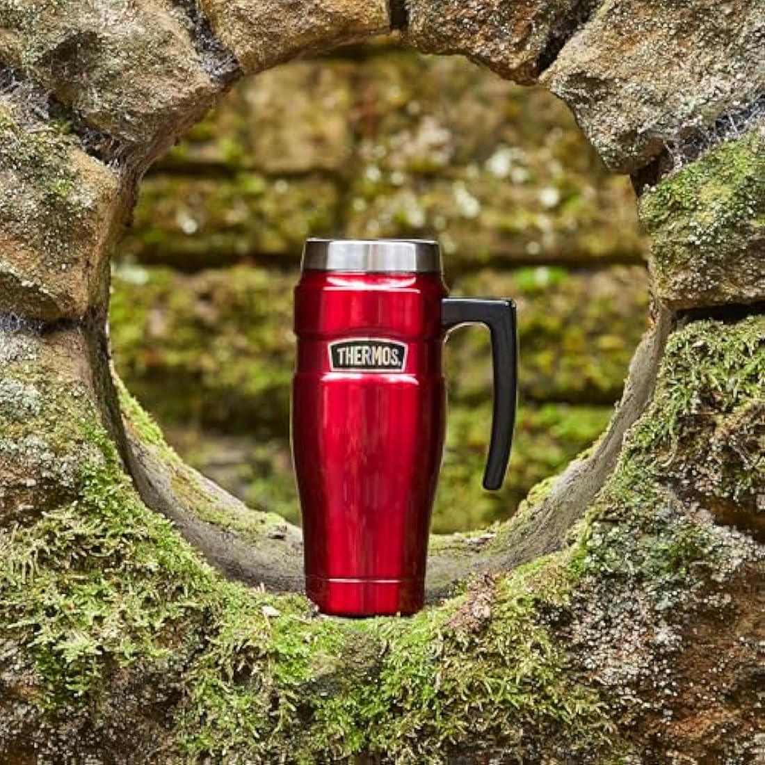 Thermos Stainless King Midnight Blue Travel Mug (470ml), Reusable Insulated Stainless Steel Coffee Cup for Hot or Cold Drinks, Vacuum Sealed Water Flask with a Leak-Proof Lid, 7hr Hot/18hr