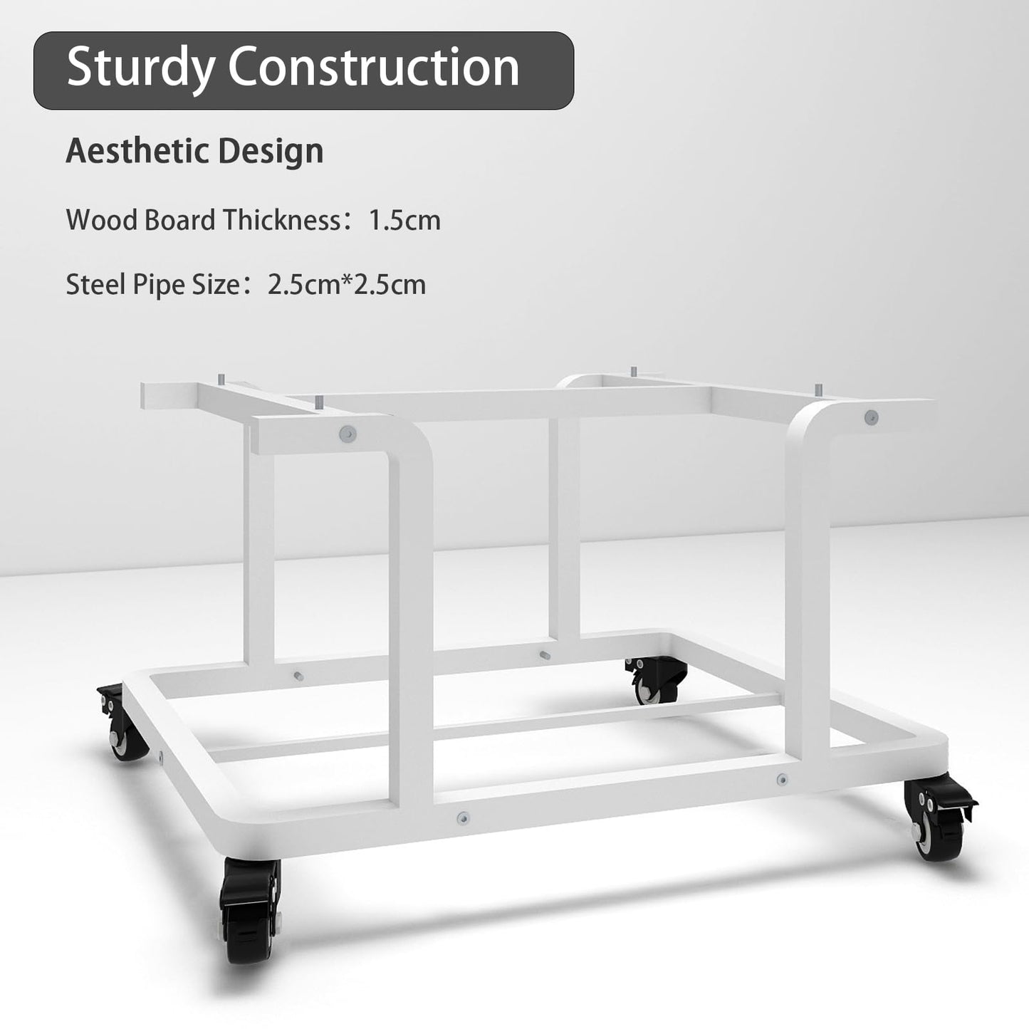 PUNCIA 2-Tier Laser Printer Stand with Storage Shelf Movable Copier Stand
