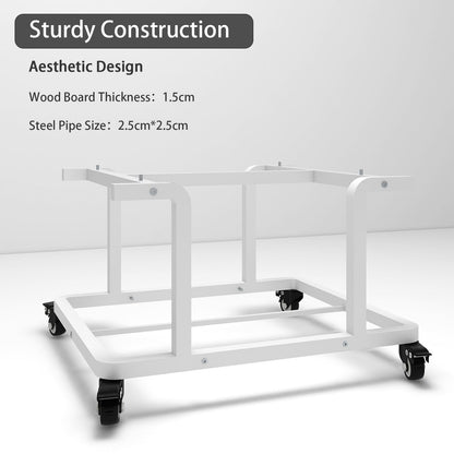 PUNCIA 2-Tier Laser Printer Stand with Storage Shelf Movable Copier Stand