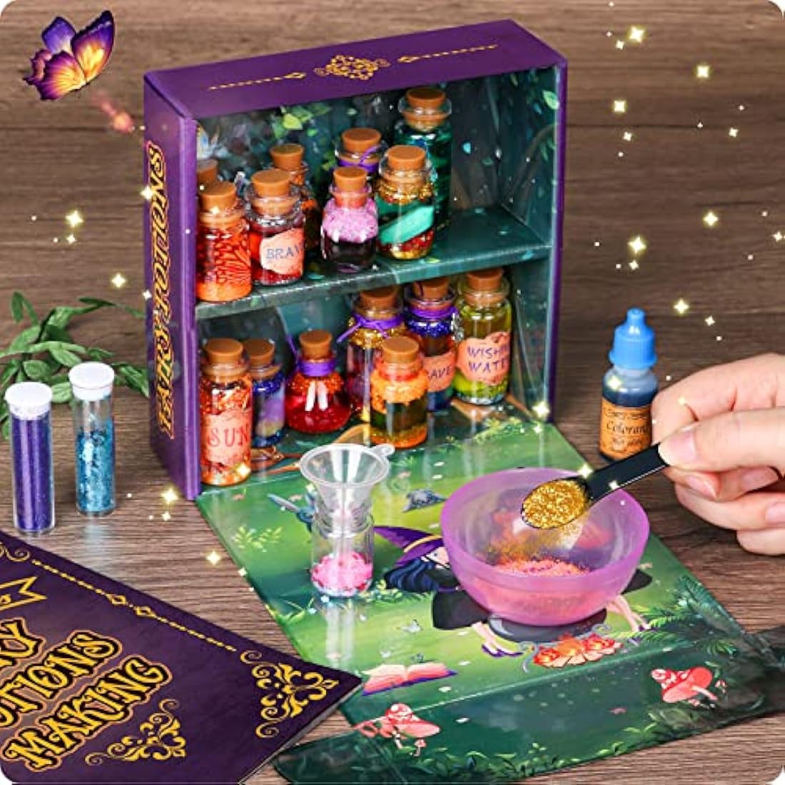Mostof DIY Fairy Potions Craft Kits for Kids, Mix 20 Magical Wizard Potions with Energy Crystal Dust, Creative Gift Toy