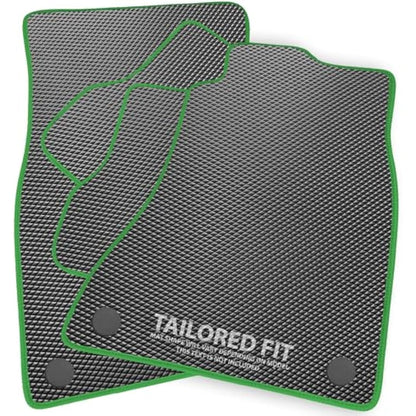 Rubber Car Mats FOR Volvo XC40 2018+ automatic Luxury Diamond Rubber - Green Ribbed Trim [DIAMRUB-2251]