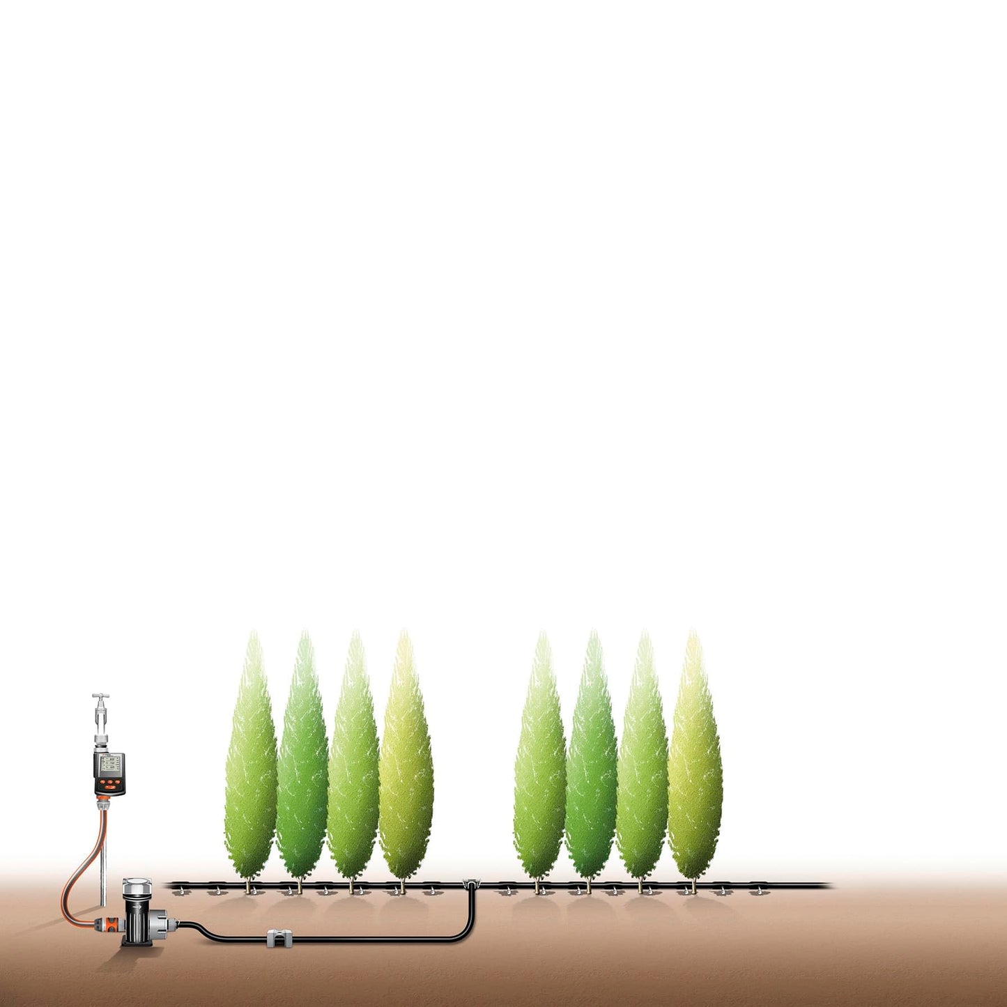 GARDENA Starter Set crop rows M: Micro-Drip-irrigation System For saving, Water-saving irrigation Of row crops (13011-20)