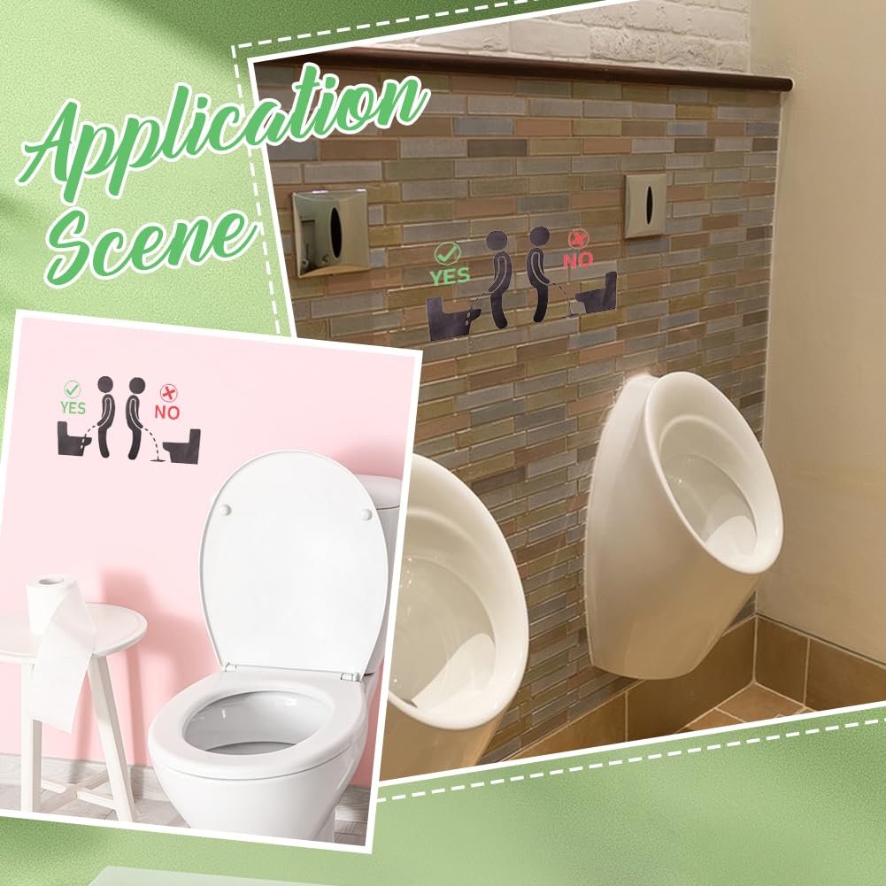 GORGECRAFT 5Pcs Toilet Target Aiming Stickers Potty Training Toilet Pee Target Decal Removable Self Adhesive Black Waterproof Bumper Decals for